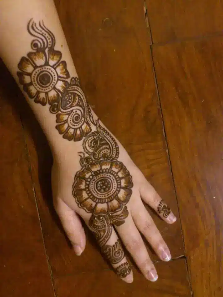 Mehndi Design for Back Hand with the Panels