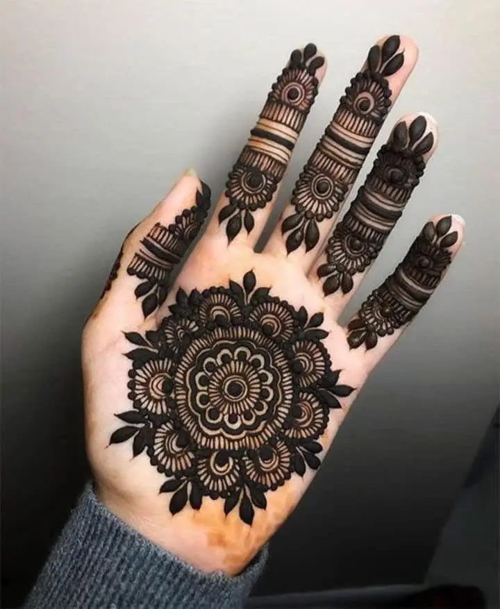 Front Hand Mandala Mehndi Design