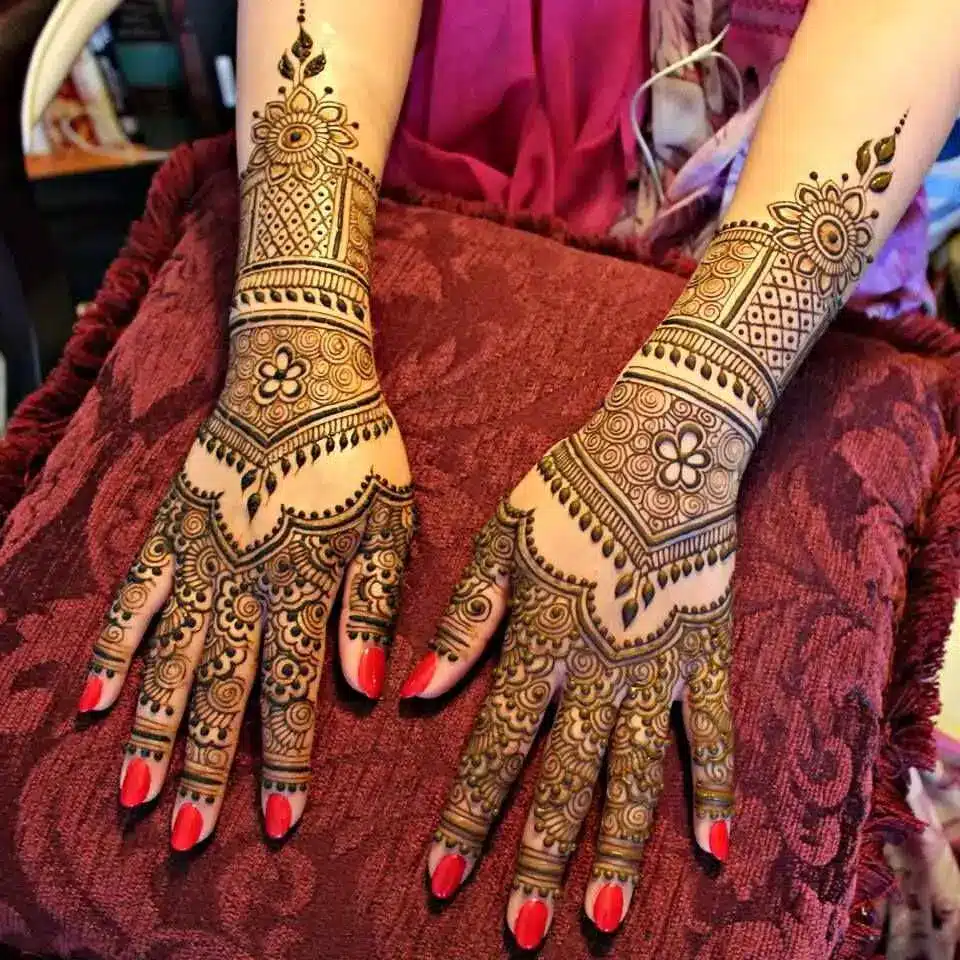 Rajasthani Full Back Hand Mehndi Design