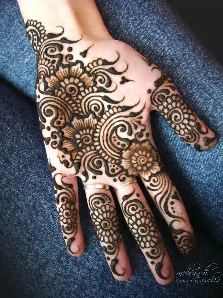 Front Hand Long Mehndi Design