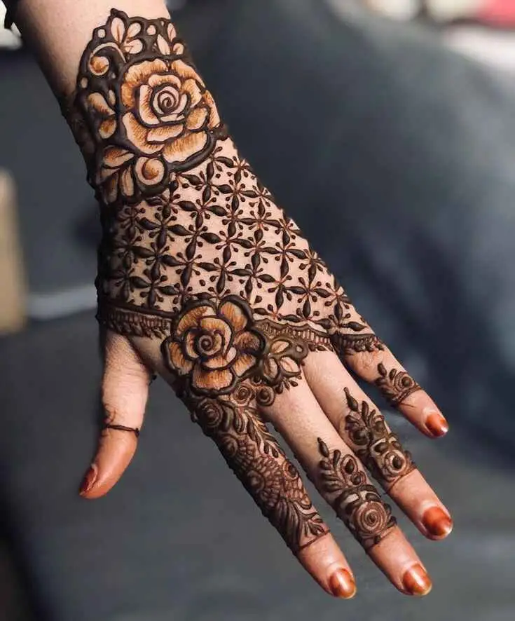 Artistic Back Mehndi Design