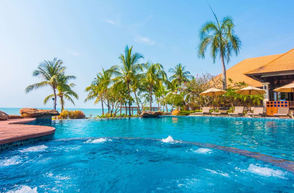 pool and palms