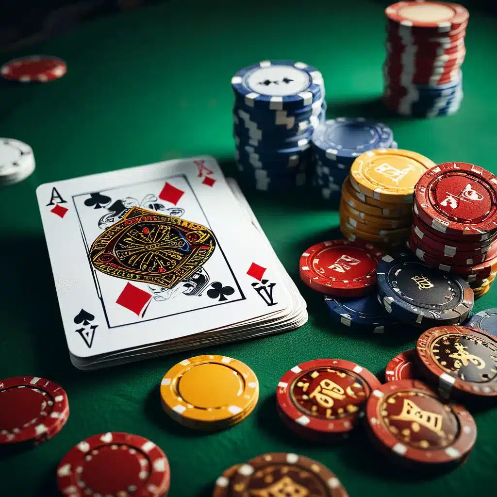 Casino chips and poker cards