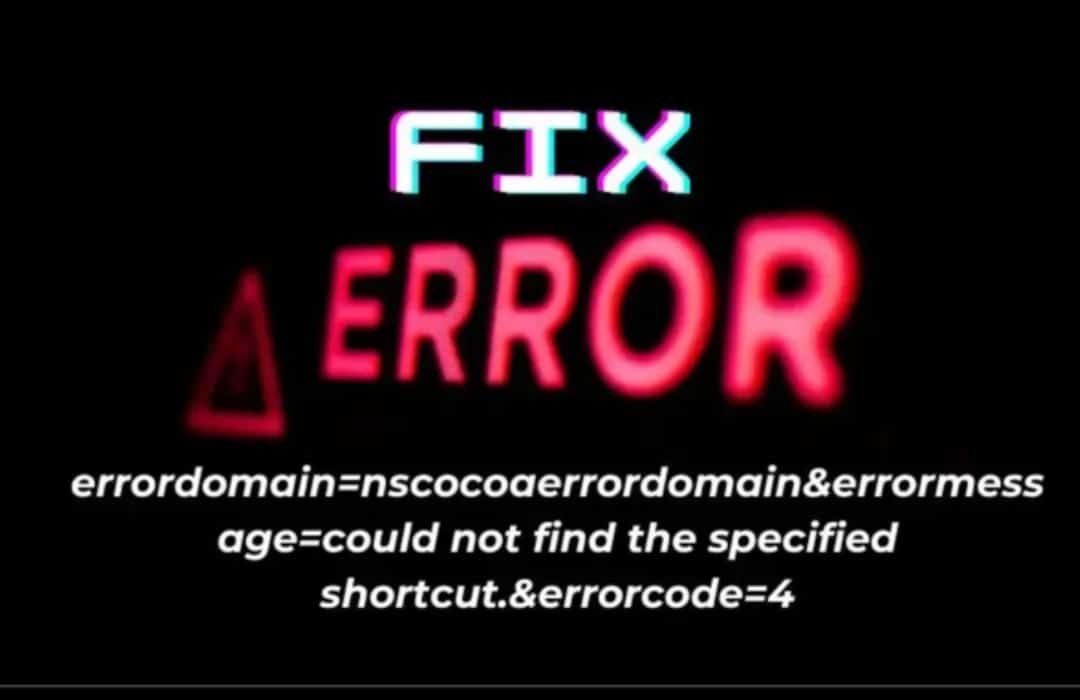 errordomain=nscocoaerrordomain&errormessage=could not find the specified shortcut.&errorcode=4