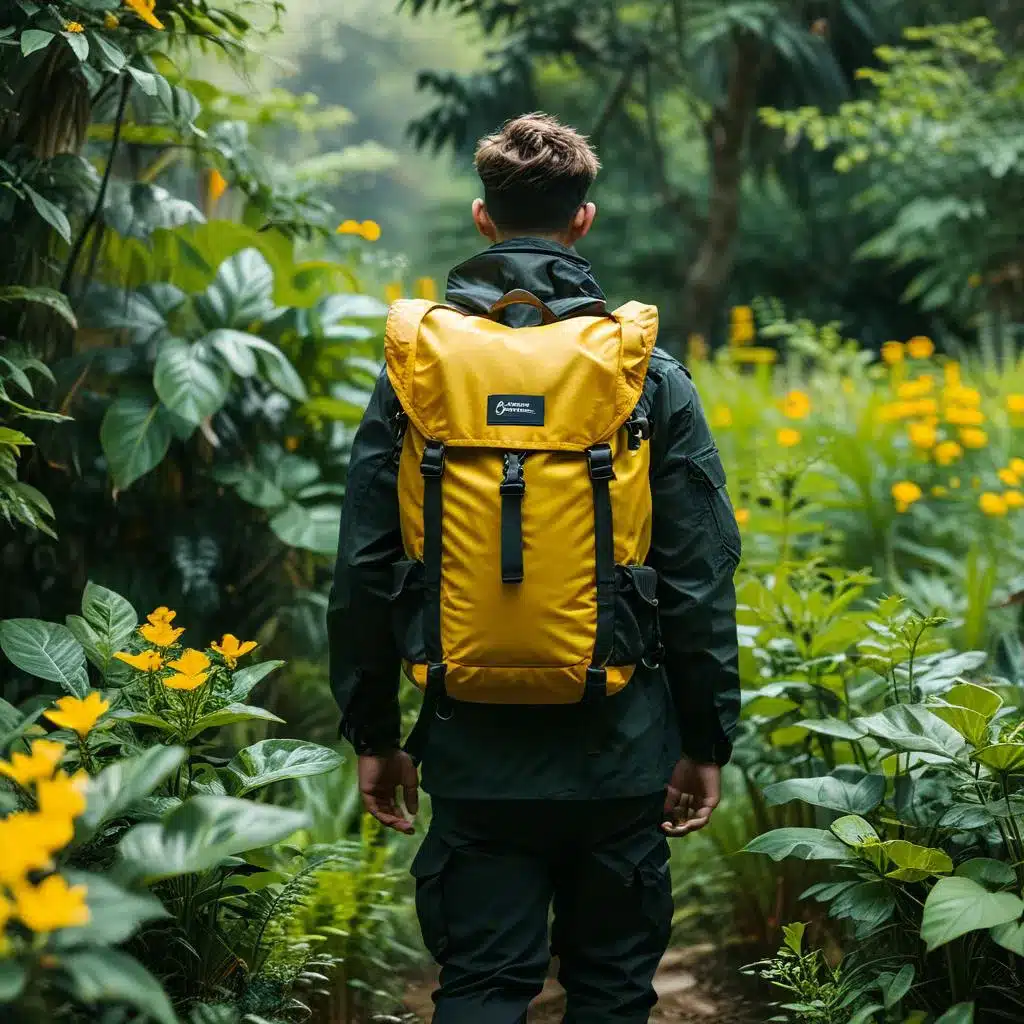 Off the Grid walking in nature with backpack