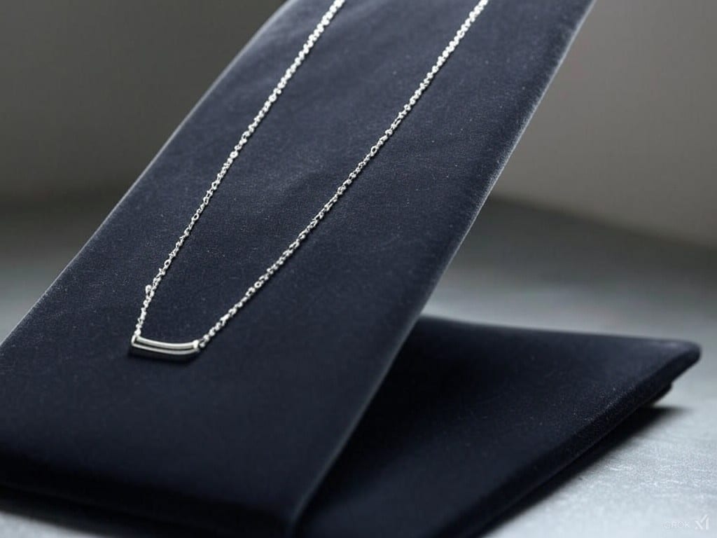 Silver Bar Initial Necklace