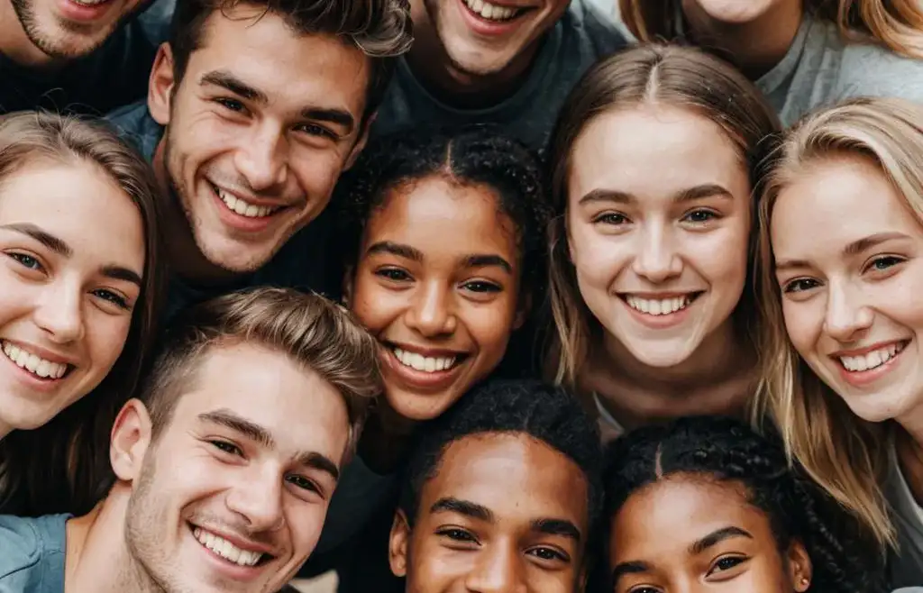 a bunch of young adults smiling