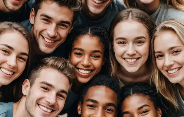 a bunch of young adults smiling