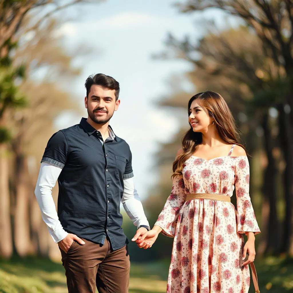 man and woman holding hand