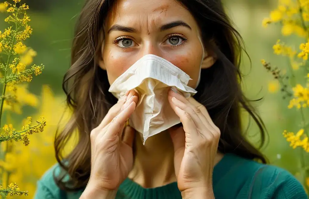 woman allergic to pollen