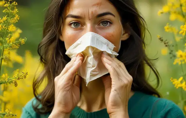 woman allergic to pollen