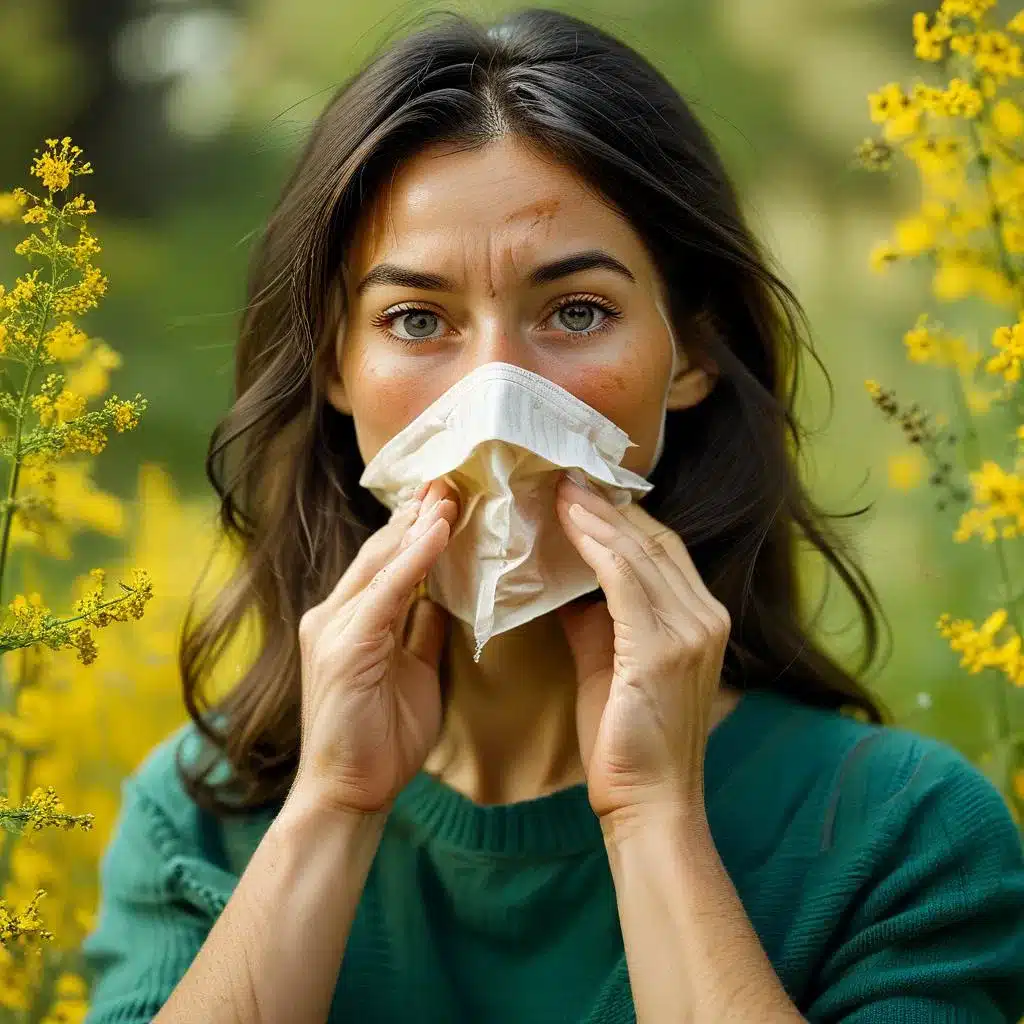 woman allergic to pollen