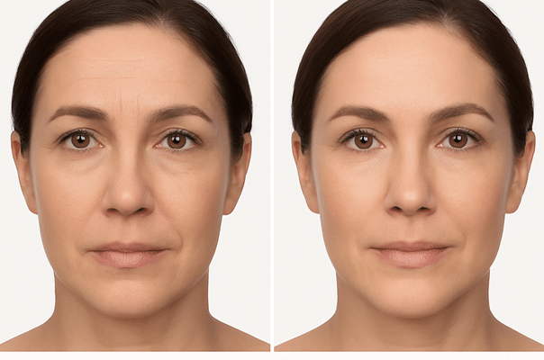 Before and after eyebrow lift