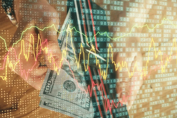 Trading Chart and Dollar bills