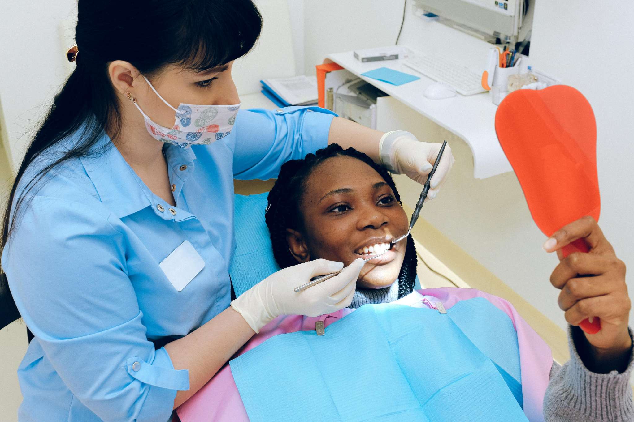 Woman at a dentist