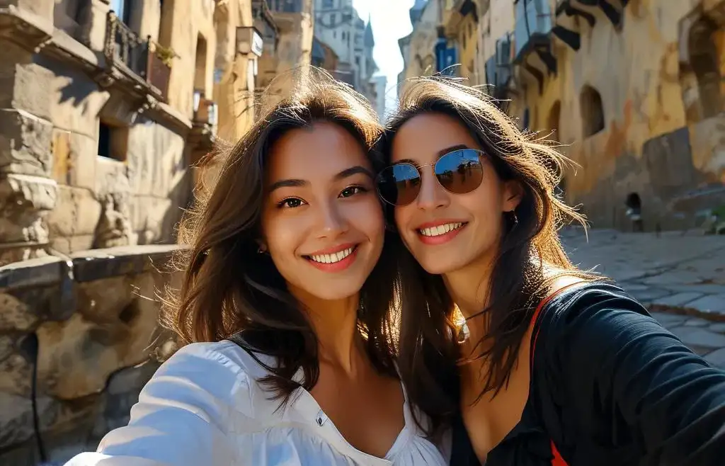 selfies and sightseeing