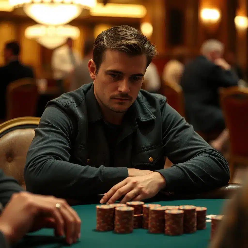 sitting focused at the poker table