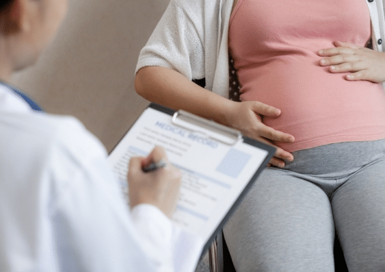 Pregnant woman at a doctor