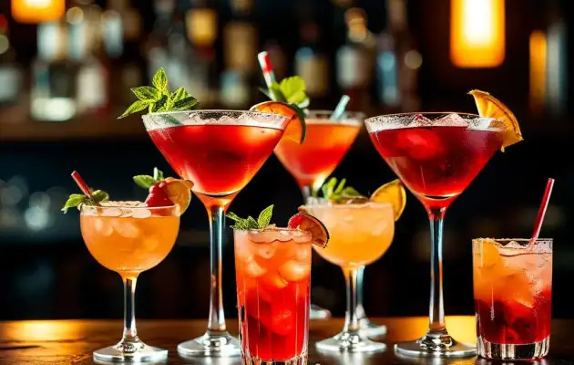 cocktails on table