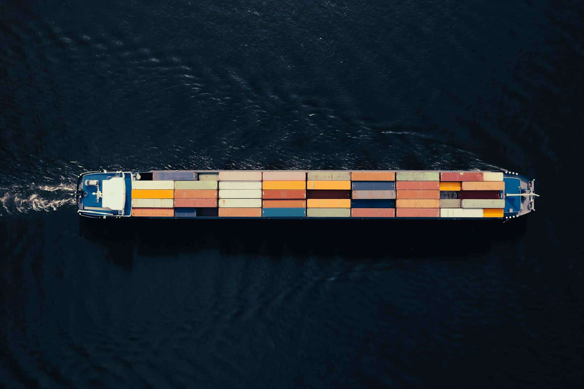 cointainer ship in the ocean