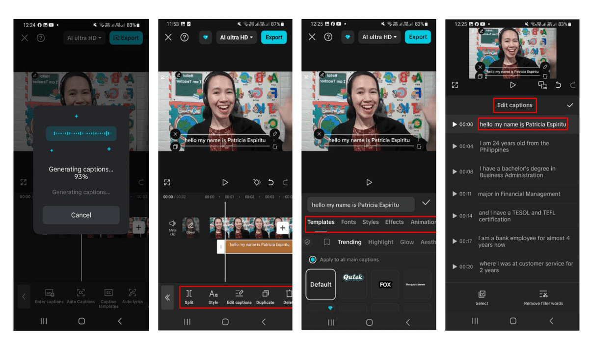 AI caption generator