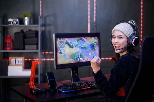 Girl Playing World of Warcraft