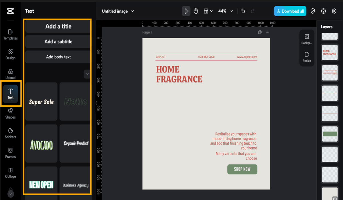 Visual Projects with CapCut PC Photo Editor