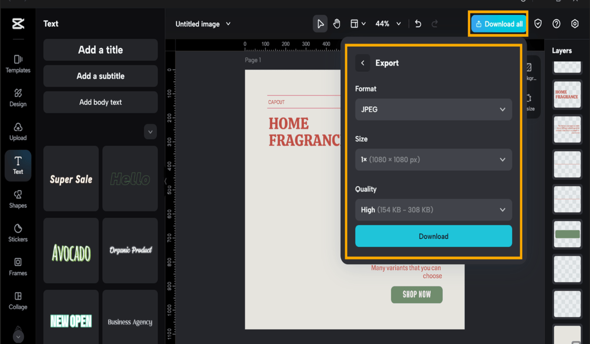 Visual Projects with CapCut PC Photo Editor
