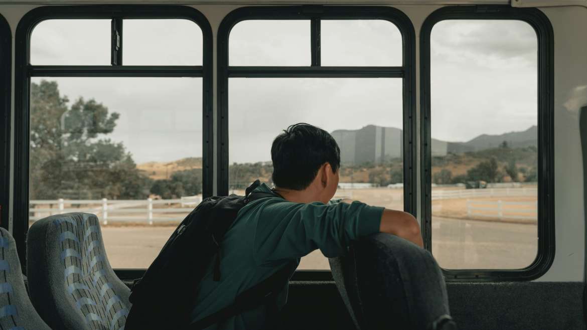 Man sitting in Bus