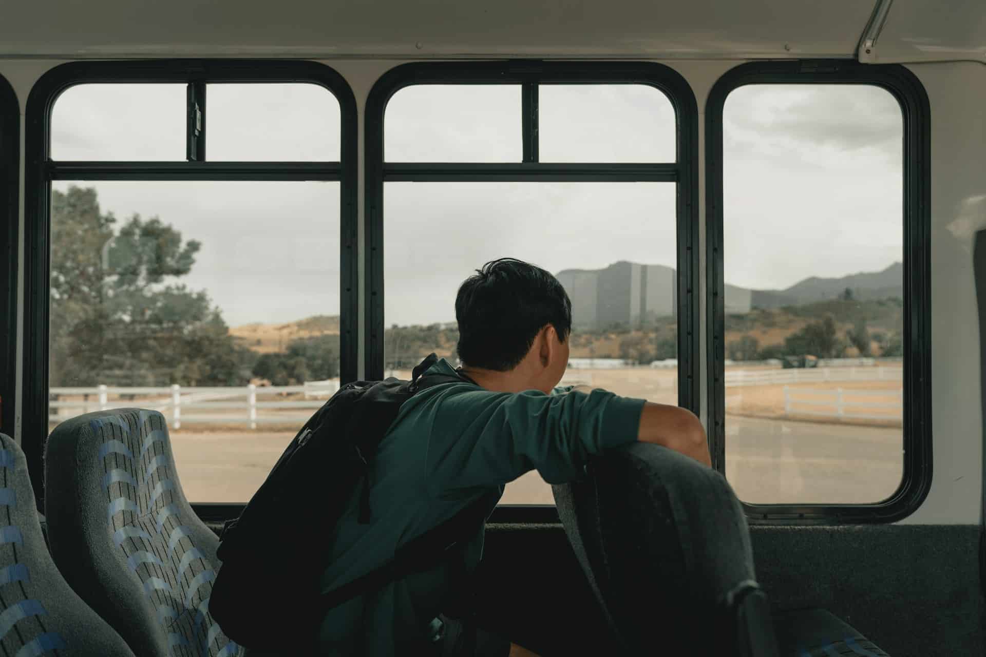 Man sitting in Bus