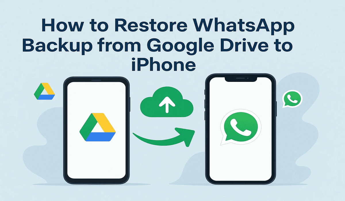 restore WhatsApp backup from Google Drive to iPhone