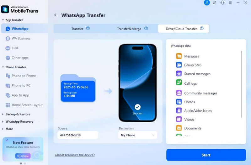WhatsApp backup tool