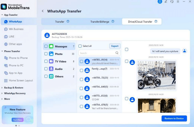 WhatsApp backup tool