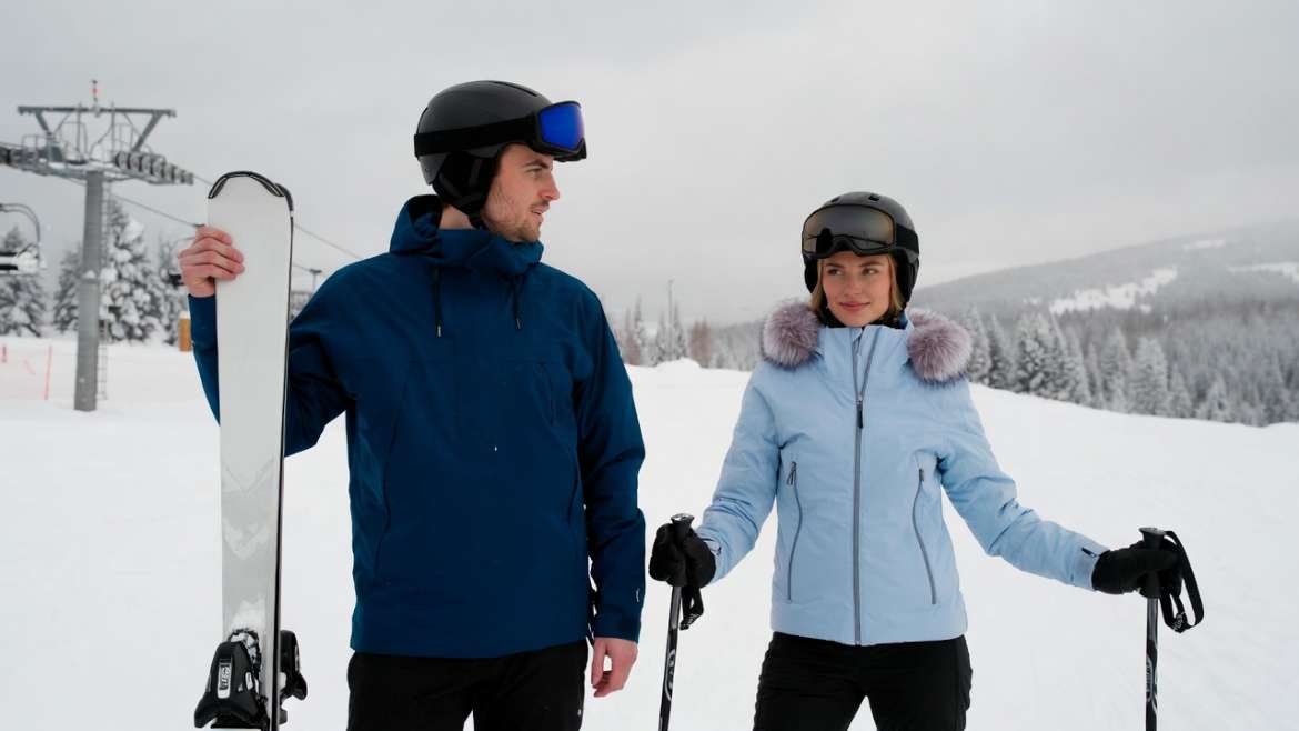 Ski wear man and woman