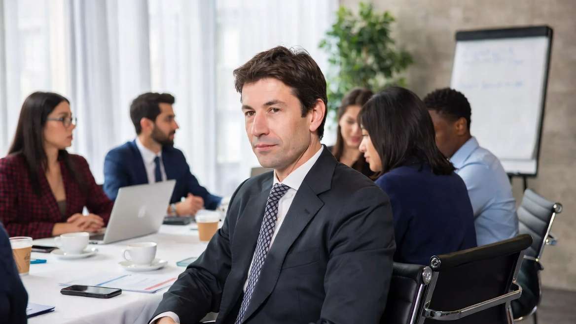 Attorney in a meeting