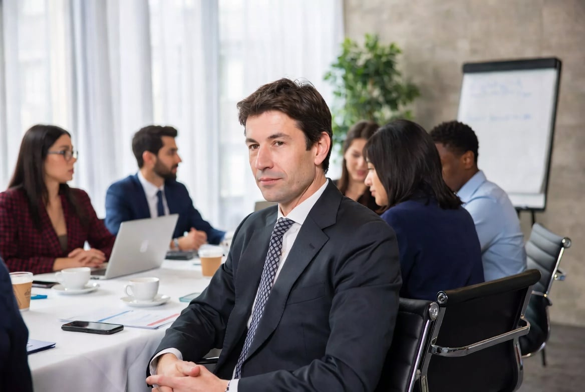 Attorney in a meeting