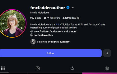 Freida McFadden Insta