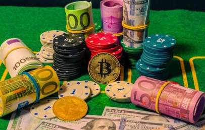 Money, Crypto and Coins on the table