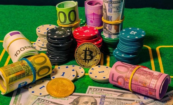 Money, Crypto and Coins on the table