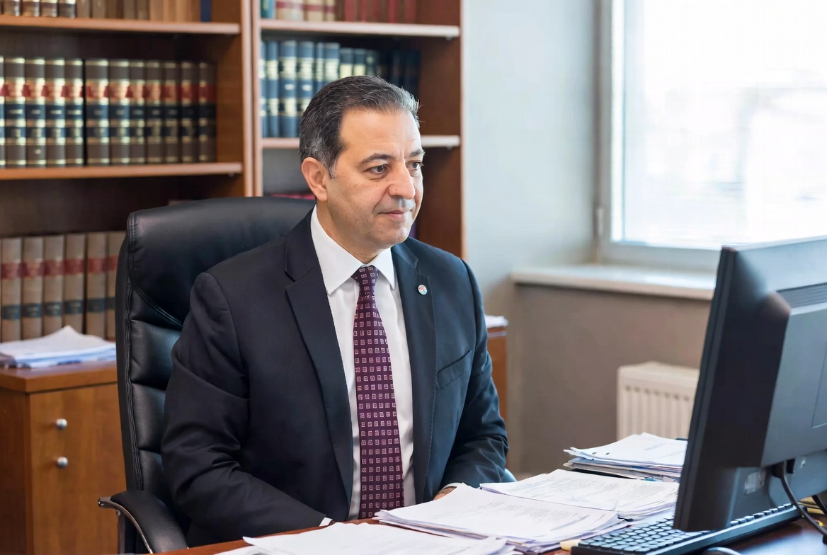 Attorney in his office