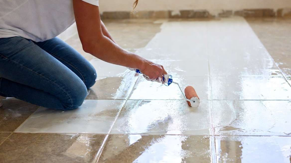 Applying Tile Sealer